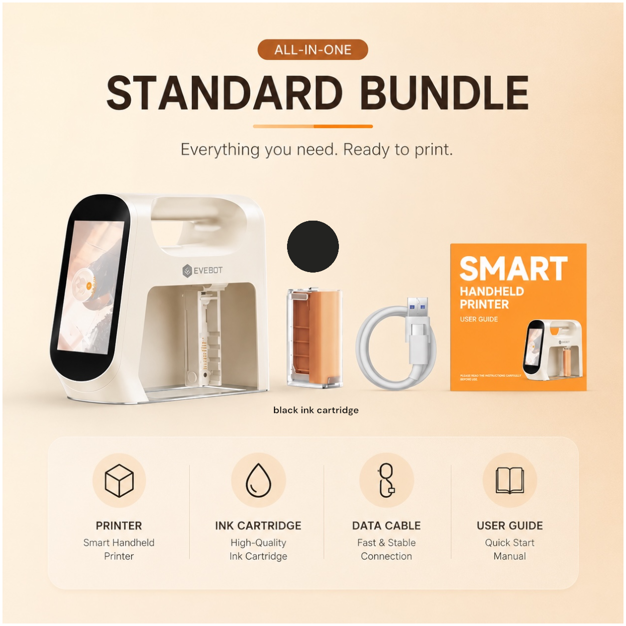 Evebot Smart Handheld
Printer for Coffee, Bread & Desserts