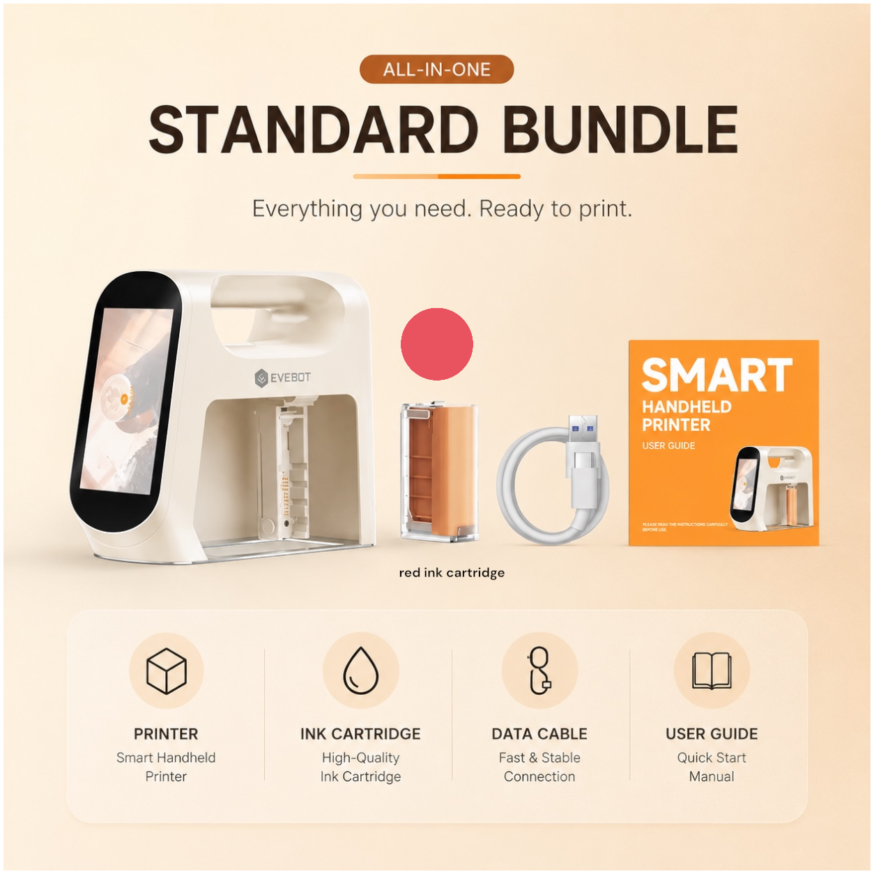 Evebot Smart Handheld
Printer for Coffee, Bread & Desserts